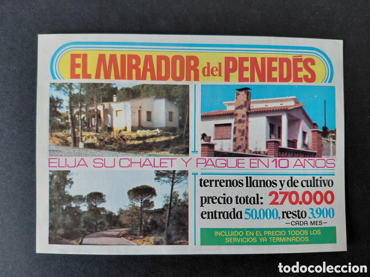 Werbekataloge: EL VENDRELL - URBANIZACION EL MIRADOR DEL PENED&Egrave;S A&Ntilde;OS 70