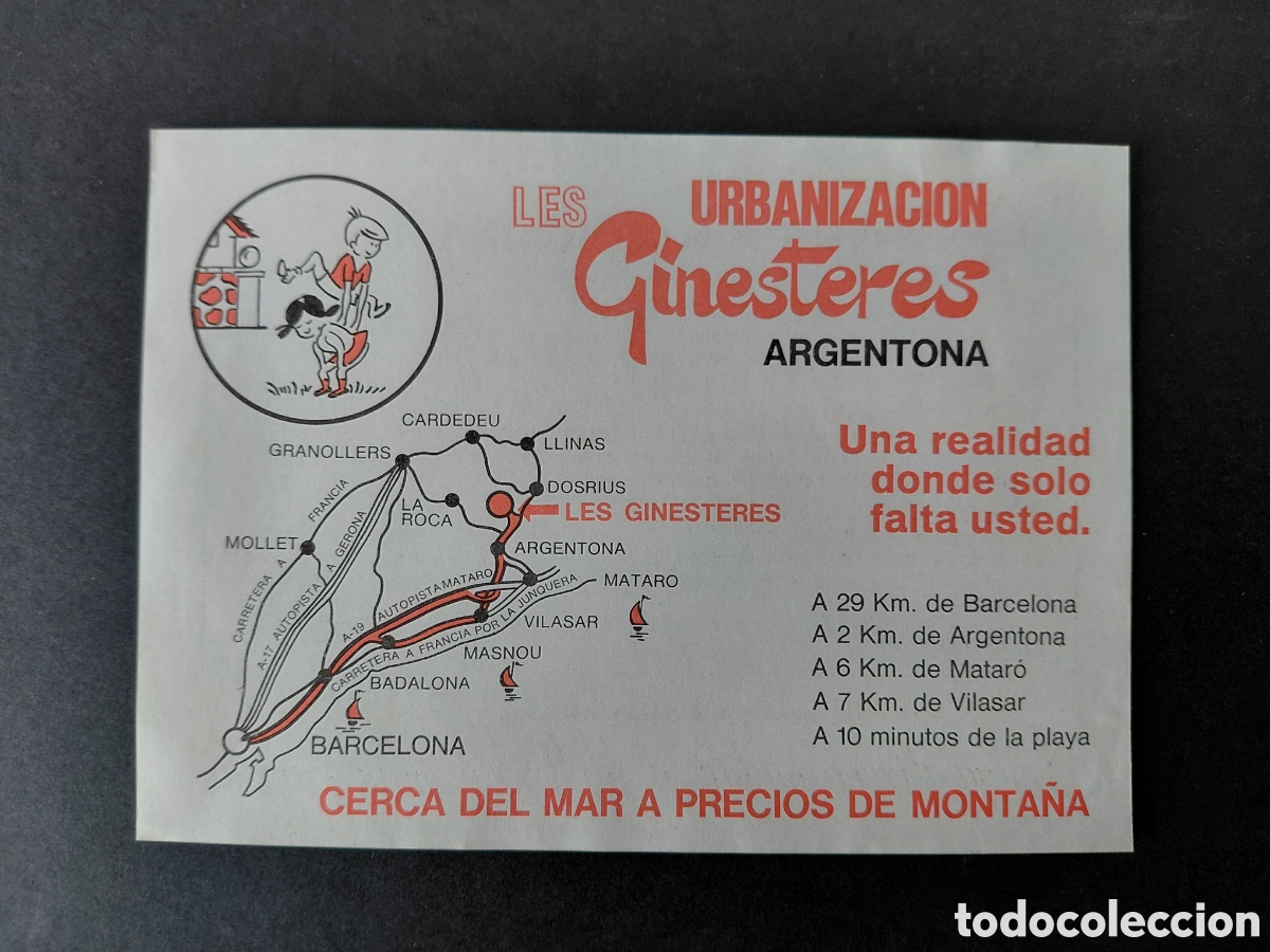 Werbekataloge: ARGENTONA - URBANIZACION LES GINESTERES A&Ntilde;OS 70