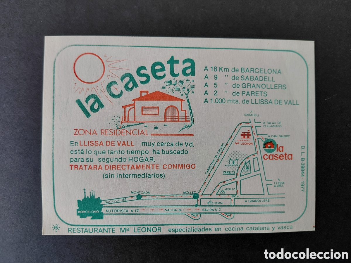 Werbekataloge: LLI&Ccedil;&Agrave; DE VALL - URBANIZACION LA CASETA A&Ntilde;OS 70