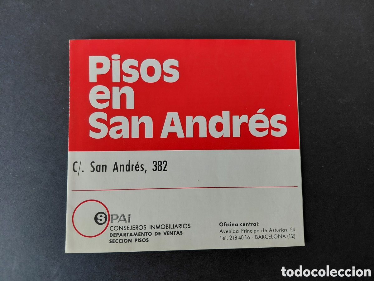 Catalogues publicitaires: BARCELONA - VENTA DE PISOS CALLE SAN ANDRES A&Ntilde;OS 70