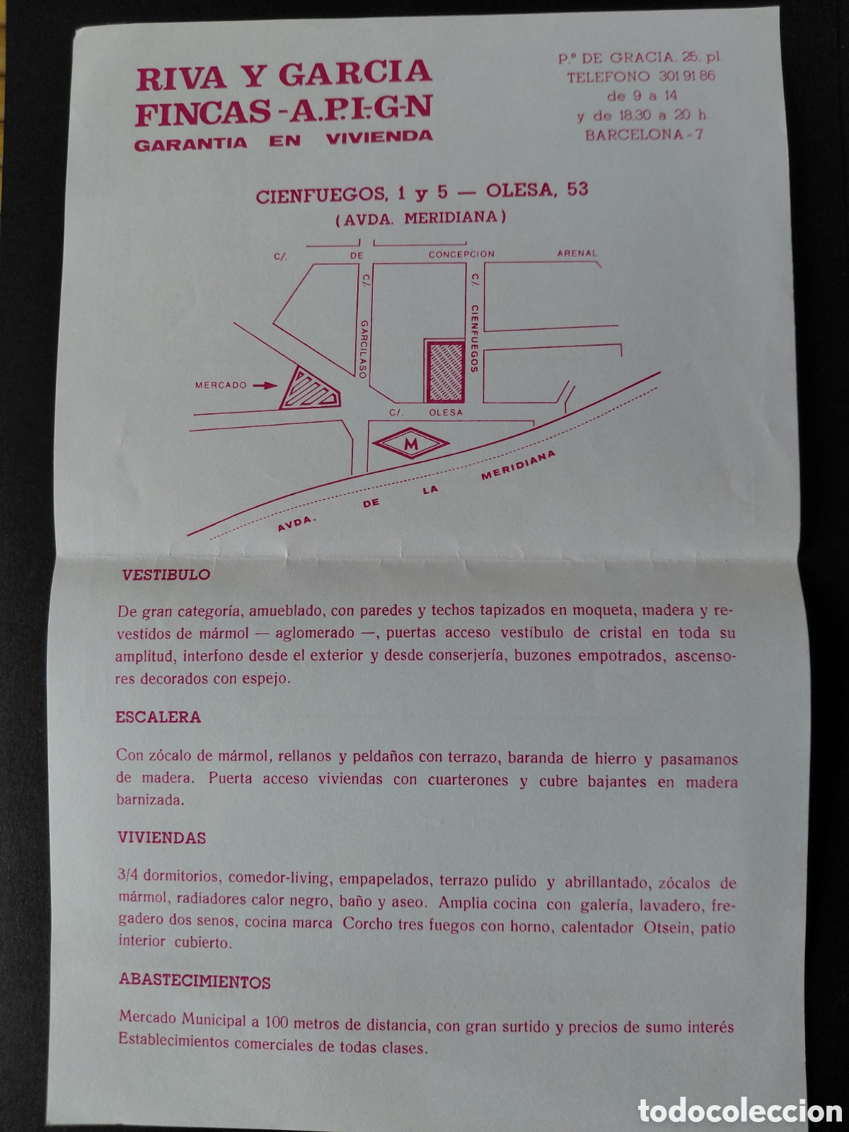 Catalogues publicitaires: BARCELONA - VENTA DE PISOS CALLE OLESA MERIDIANA A&Ntilde;OS 70