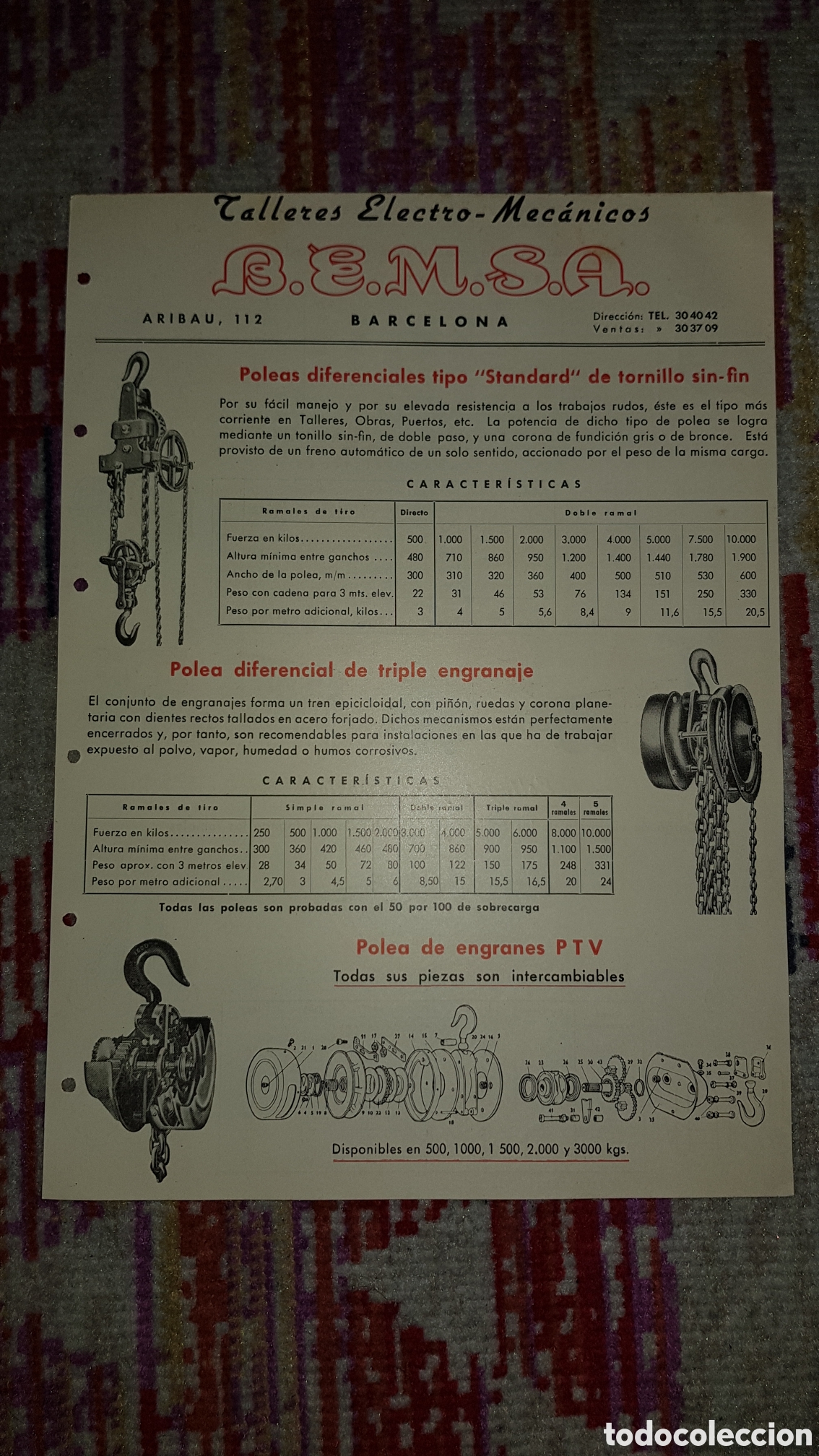 Catalogues publicitaires: Folleto talleres electro-mec&aacute;nicos