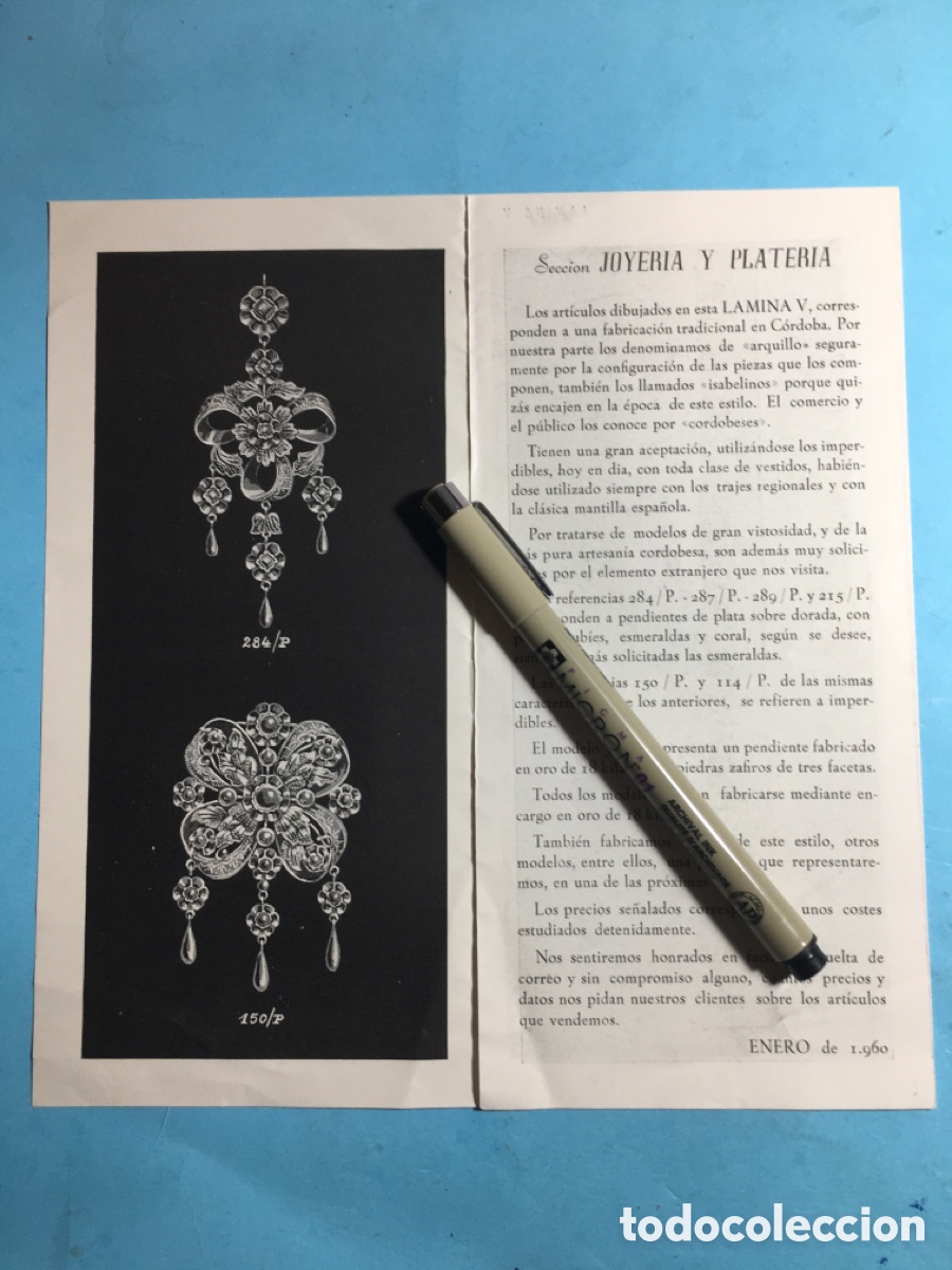 Cat&aacute;logos publicit&aacute;rios: 1960 C&Oacute;RDOBA RAFAEL GONZ&Aacute;LEZ BARBERO PUBLICIDAD JOYER&Iacute;A PLATER&Iacute;A ESTUCHES CARTONAJES CAJAS GR&Aacute;FICAS