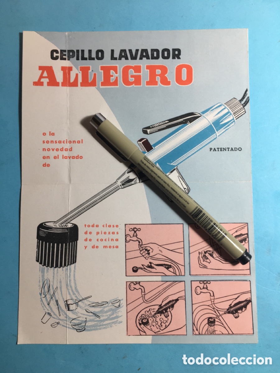 Cat&aacute;logos publicit&aacute;rios: 50/60&acute;s ca. BCN FRANCOS COSTA ELECTRODOMESTICOS AL SERVICIO DEL HOGAR - CEPILLO LAVADOR ALLEGRO