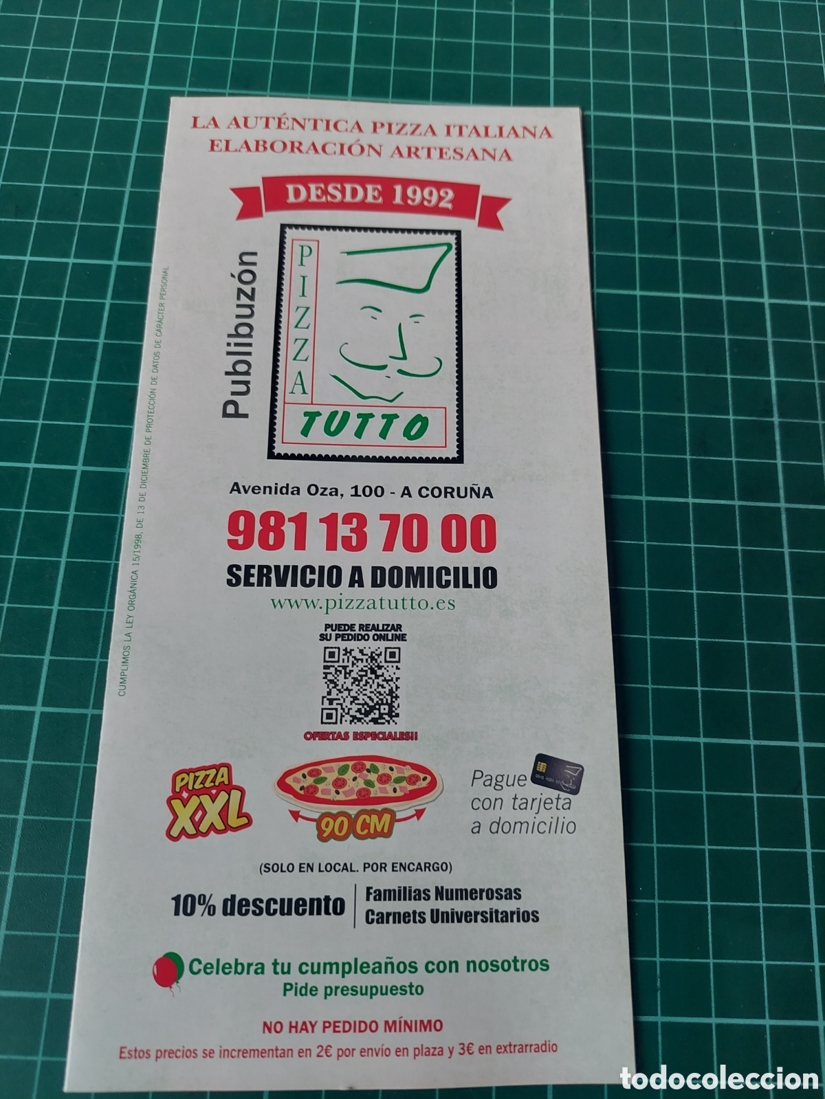 Advertising Catalogs: CAT&Aacute;LOGO PUBLICIDAD LA CORU&Ntilde;A PIZZAS TUTTO