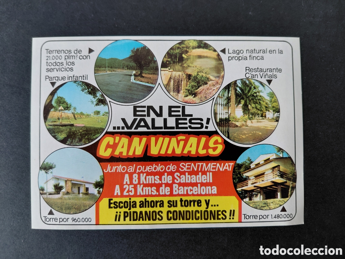 Advertising Catalogs: SENTMENAT - URBANIZACION C'AN VI&Ntilde;ALS A&Ntilde;OS 70