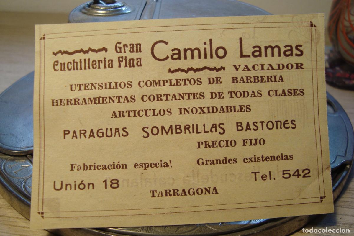 Cataloghi pubblicitari: ANTIGUA PUBLICIDAD CAMILO LAMAS CUCHILLERIA FINA PARAGUAS SOMBRILLAS BASTONES. TARRAGONA 1934