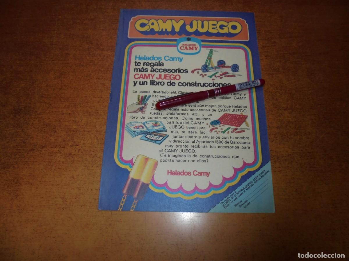 Cataloghi pubblicitari: PUBLICIDAD A&Ntilde;O 1974: HELADOS CAMY, PALILLOS CAMY JUEGO.