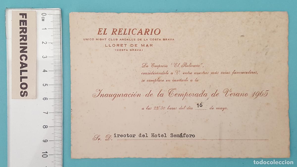 Werbekataloge: INVITACI&Oacute;N EL RELICARIO, &Uacute;NICO NIGHT CLUB ANDALUZ DE LA COSTA BRAVA, LLORET DE MAR, 1965