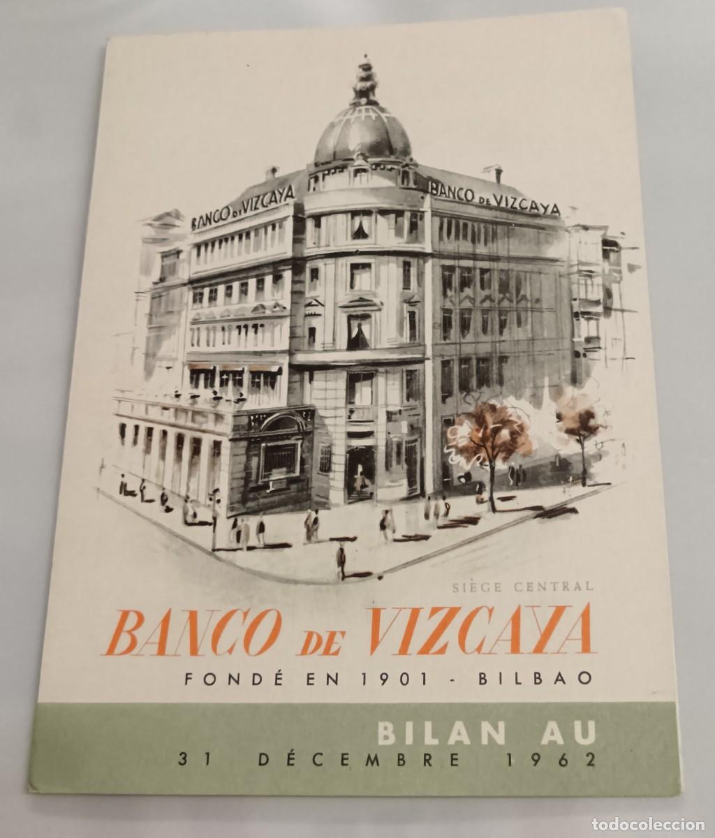 Cat&aacute;logos publicit&aacute;rios: TR&Iacute;PTICO PUBLICITARIO BANCO DE VIZCAYA SUCURSAL BILBAO A&Ntilde;O 1962 16,5X12 CM.
