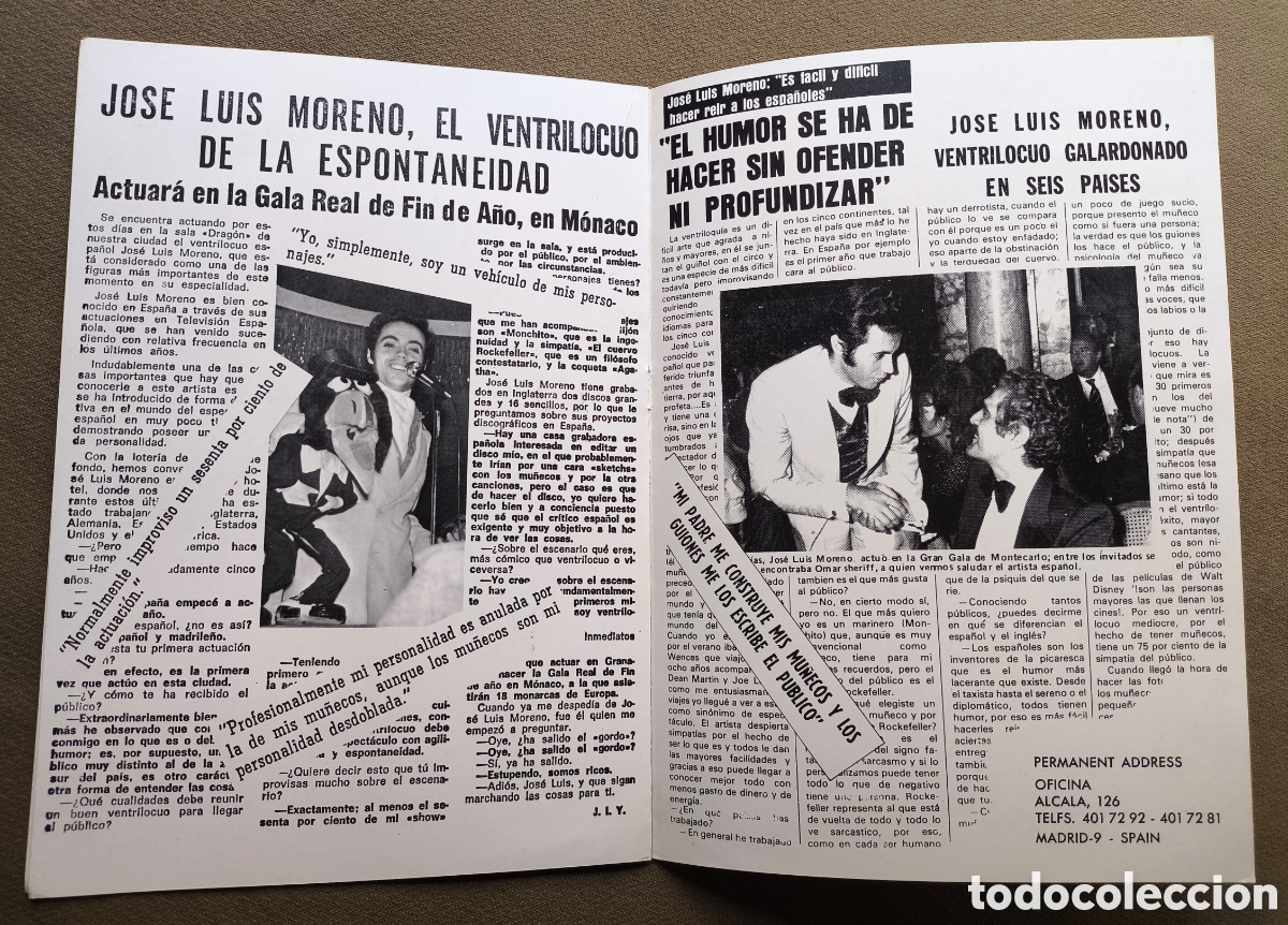 Cat&aacute;logos publicitarios: JOS&Eacute; LUIS MORENO VENTRILOCUO PROGRAMA ROCKEFELLER MONCHITO C. 1978 - Foto 8