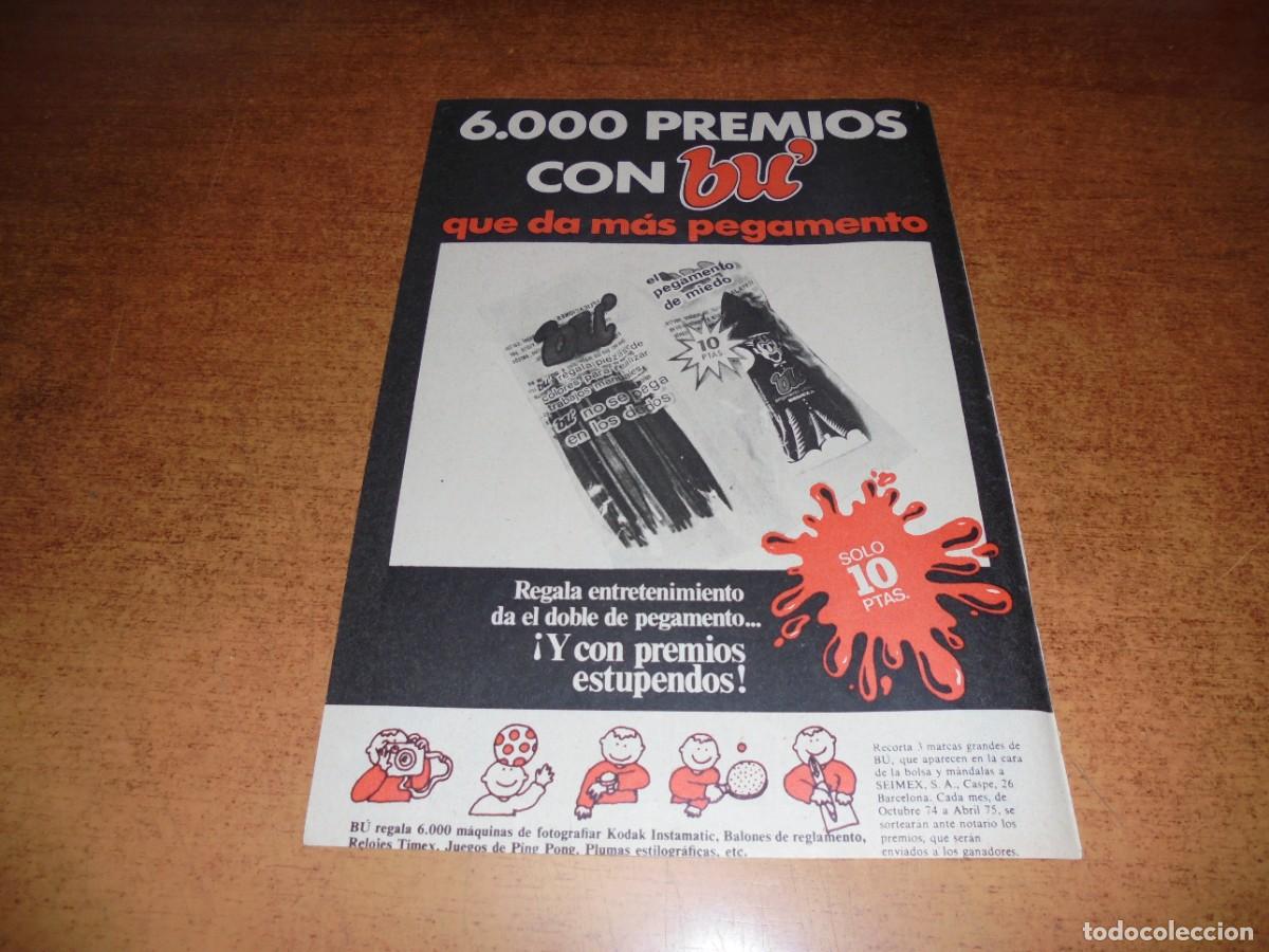 Cat&aacute;logos publicit&aacute;rios: PUBLICIDAD 1974: BU', PEGAMENTO DE MIEDO.