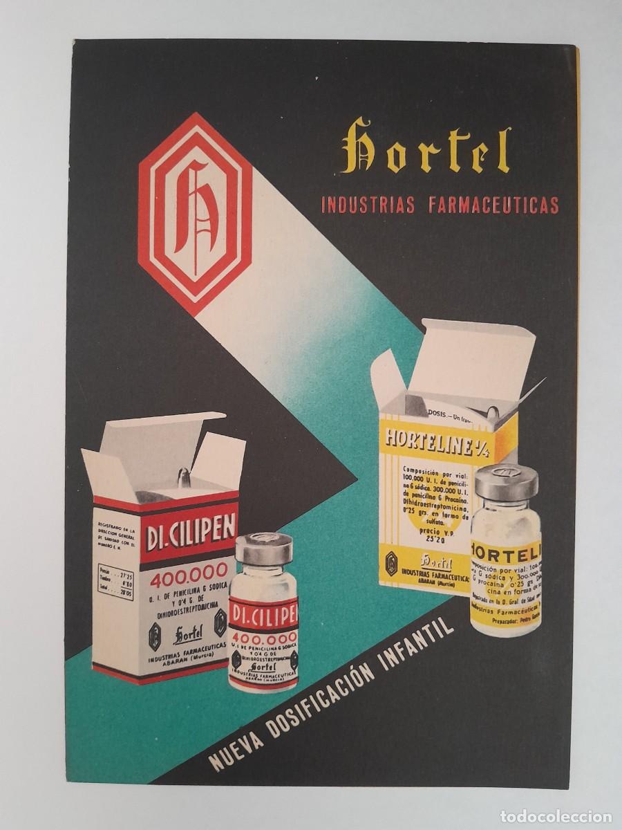 Cat&aacute;logos publicit&aacute;rios: FARMACEUTICAS HORTEL ABARAN MURCIA PUBLICIDAD FARMACIA ANTIBIOTICOS DI-CILIPEN HORTELINE RV