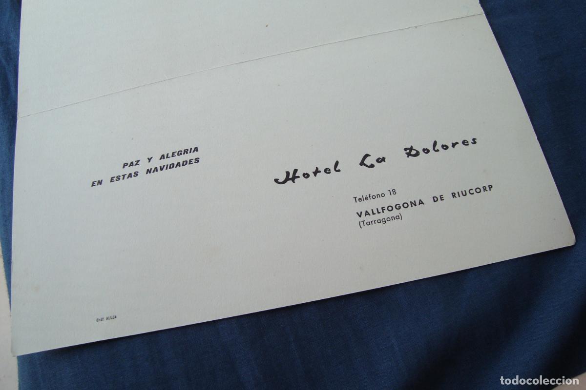 Cat&aacute;logos publicit&aacute;rios: ANTIGUA TARJETA FELICITACION HOTEL LA DOLORES. VALLFOGONA DE RIUCORP TARRAGONA