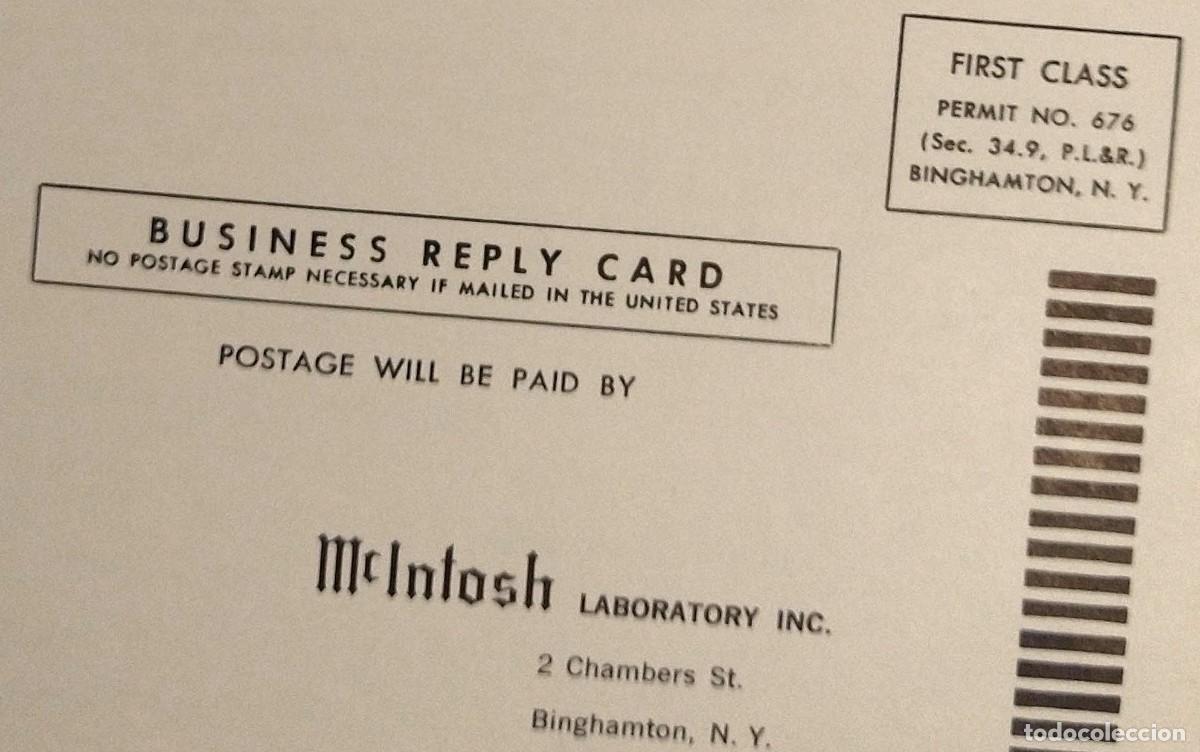 Cat&aacute;logos publicit&aacute;rios: McIntosh Business Reply Card 1. A&ntilde;os 60 original