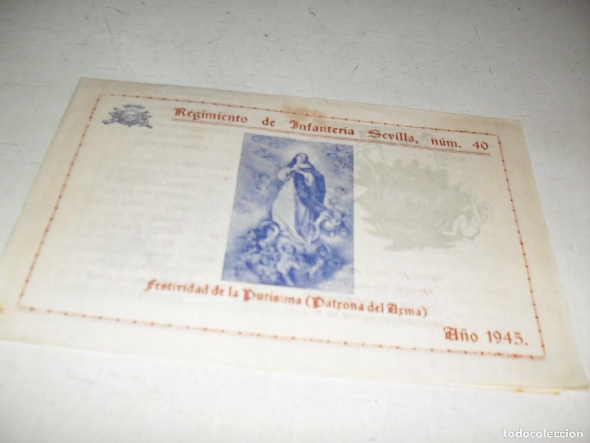 Cat&aacute;logos publicit&aacute;rios: FOLLETO REGIMIENTO DE INFANTERIA,SEVILLA,FESTIVIDAD DE LA PURISIMA,A&Ntilde;O 1945