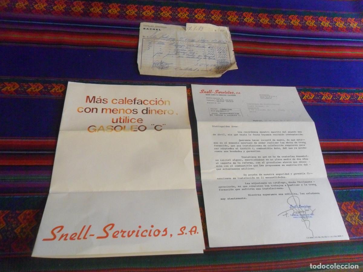 Cat&aacute;logos publicit&aacute;rios: CARTA Y PUBLICIDAD SHELL SERVICIOS CALEFACCI&Oacute;N GAS&Oacute;LEO C 1976 REGALO FACTURA PAPELES PINTADOS RACHEL
