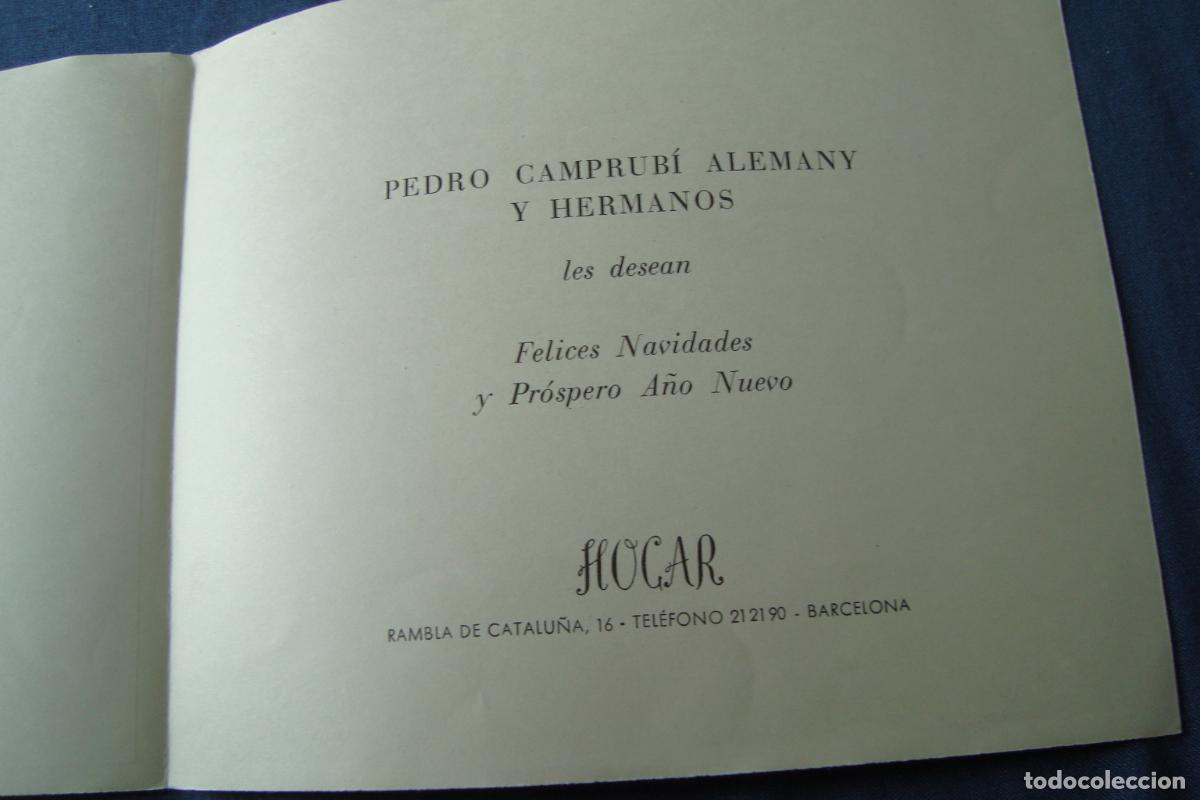 Cat&aacute;logos publicit&aacute;rios: ANTIGUA TARJETA FELICITACION. PEDRO CAMPRUBI ALEMANY Y HERMANOS. HOGAR. BARCELONA