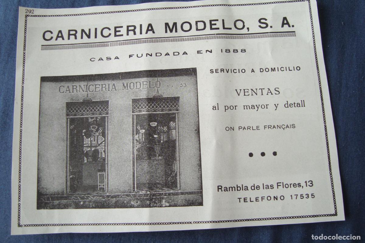 Cat&aacute;logos publicit&aacute;rios: ANTIGUA PUBLICIDAD CARNICERIA MODELO S.A BARCELONA