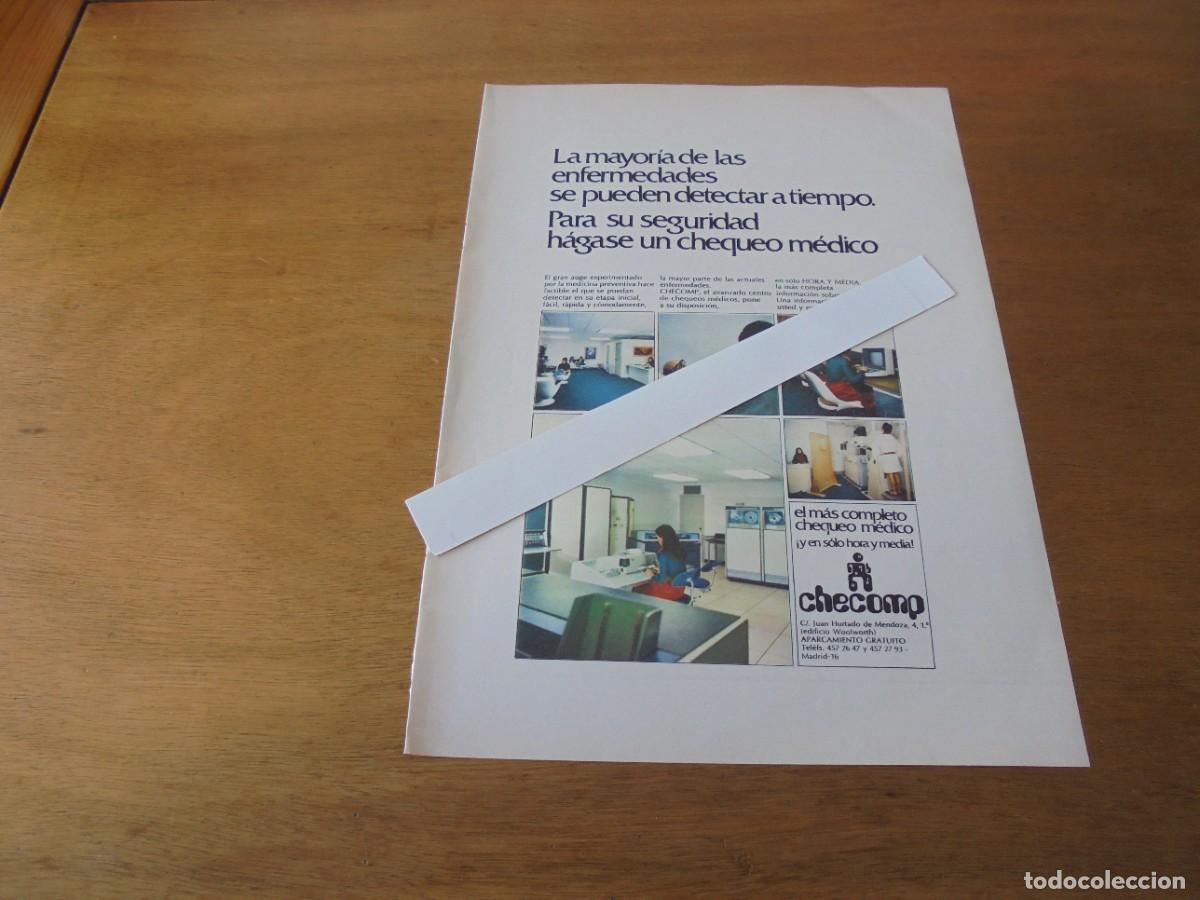 Cat&aacute;logos publicit&aacute;rios: PUBLICIDAD 1975: CHEQUEOS M&Eacute;DICOS CHECOMP.