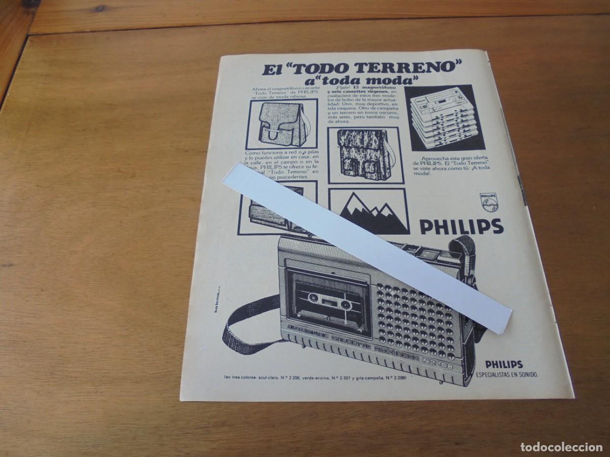 Cat&aacute;logos publicit&aacute;rios: PUBLICIDAD 1977: MAGNET&Oacute;FONO CASSTTE PHILIPS A TODA MODA