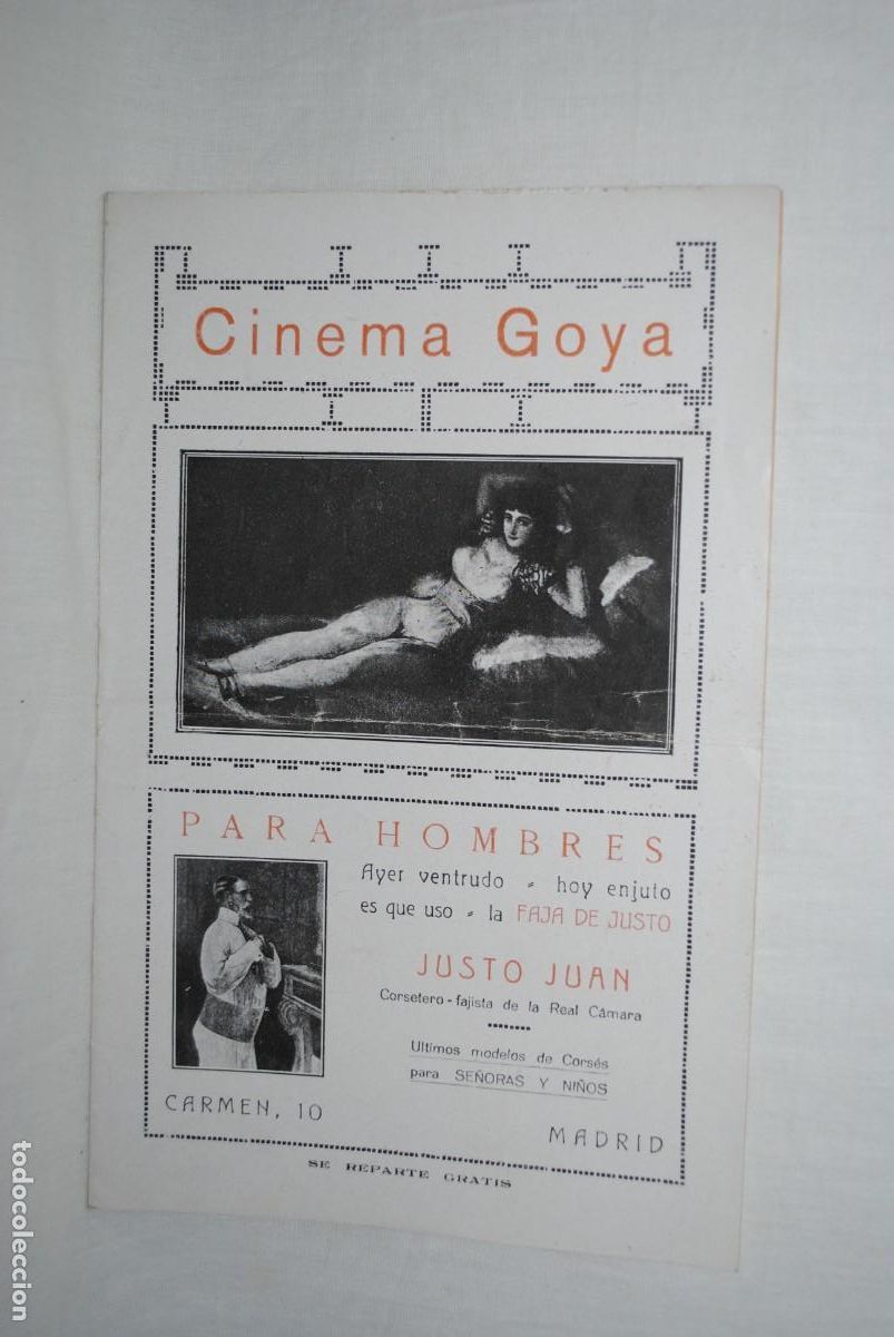 Cat&aacute;logos publicit&aacute;rios: CATALOGO PUBLICITARIO CINEMA GOYA , POR LOS 40......