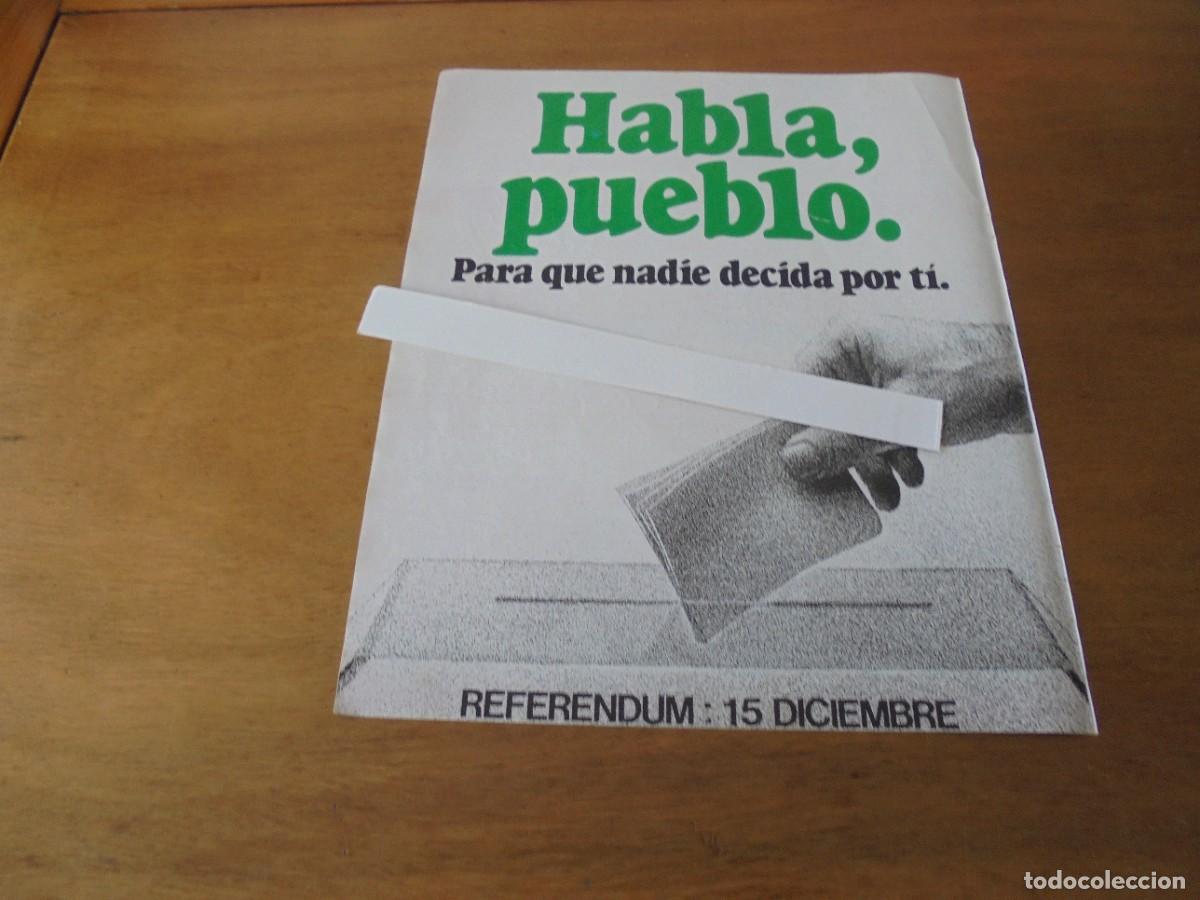 Cat&aacute;logos publicit&aacute;rios: PUBLICIDAD 1976: REFERENDUM 15 DE DICIEMBRE. HABLA PUEBLO.