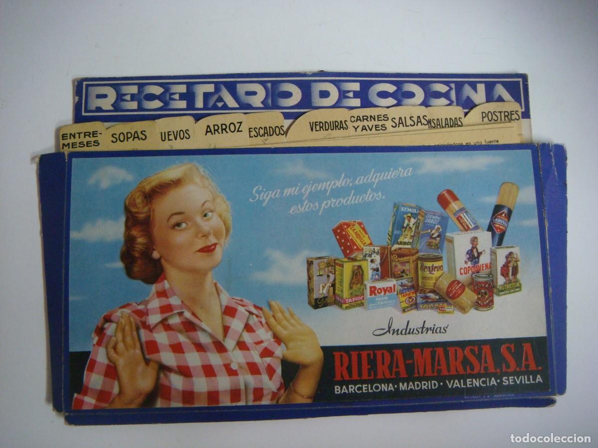 Cat&aacute;logos publicit&aacute;rios: CAJITA DE COLGAR ANTIGUO CON SUS RECETAS DE RIERA MARSA S.A.-CAJ-B-N&ordm;-127