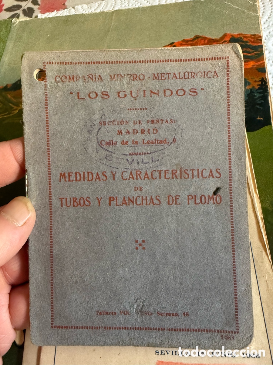 Catalogues publicitaires: Peque&ntilde;o cat&aacute;logo medidas y caracter&iacute;sticas de tubos de plomo, los guindos Madrid