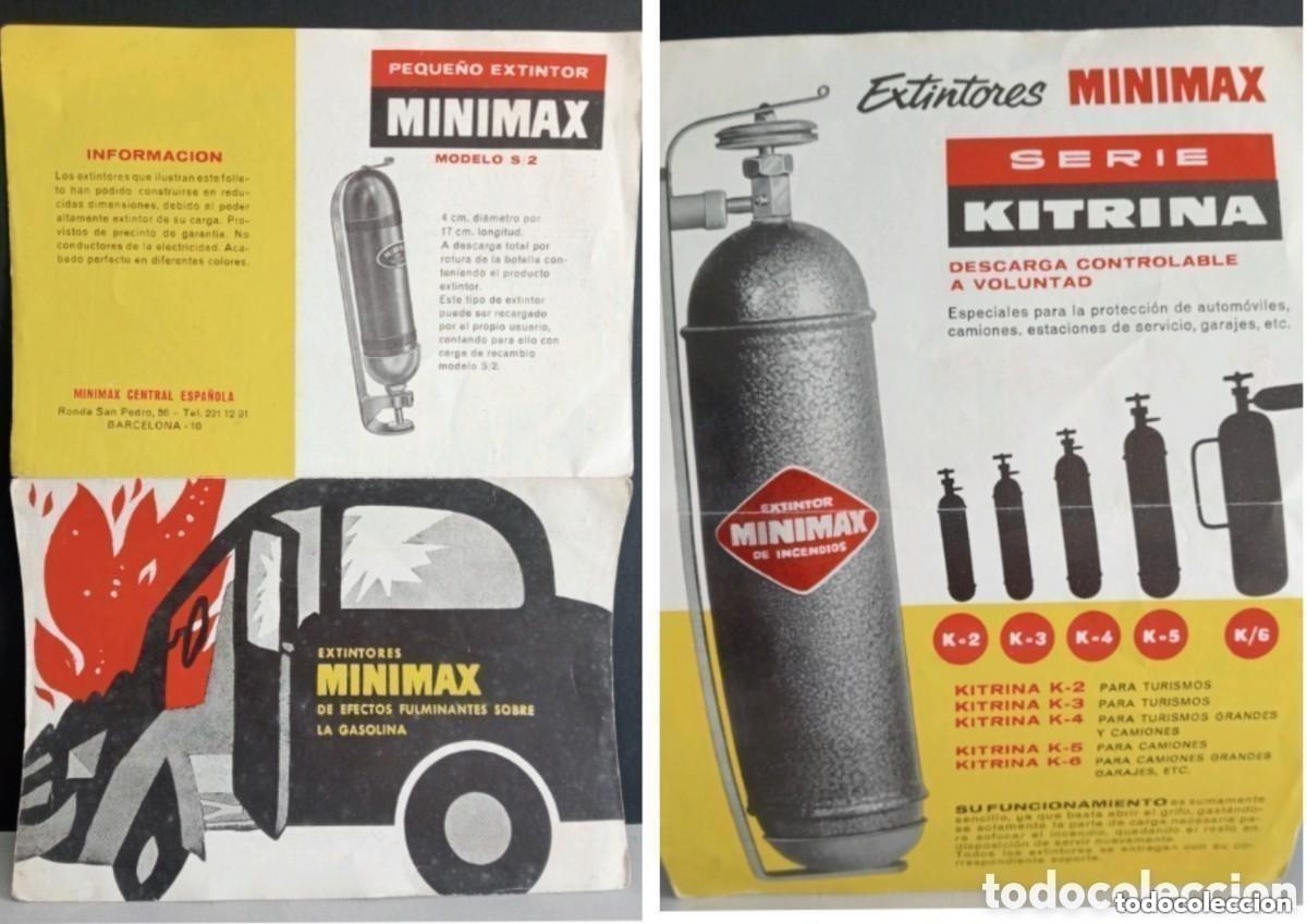 Cat&aacute;logos publicitarios: EXTINTORES MINIMAX. PEQUE&Ntilde;O EXTINTOR MODEL S/2 & SERIE KITRINA. DESCARGA CONTROLABLE. BARCELONA
