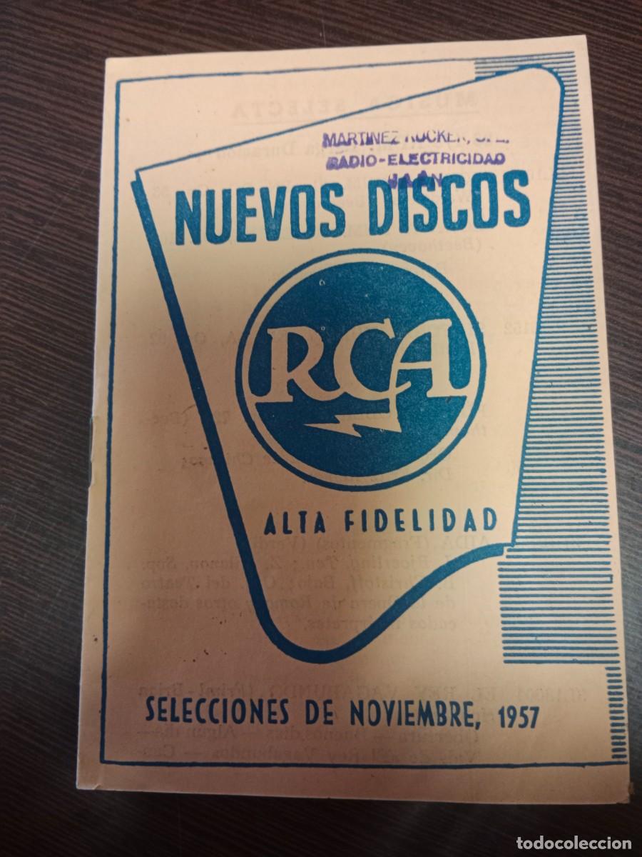 Werbekataloge: CATALOGO NUEVOS DISCOS RCA NOVIEMBRE 1957 - MARTINEZ R&Uuml;CKER SL RADIO ELECTRICIDAD JAEN