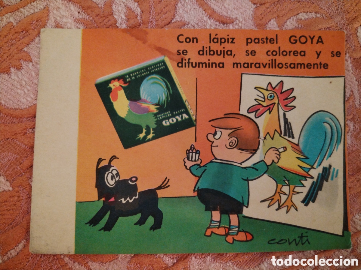 Werbekataloge: Papel secante. Pastel Goya. Ilustraci&oacute;n de Conti