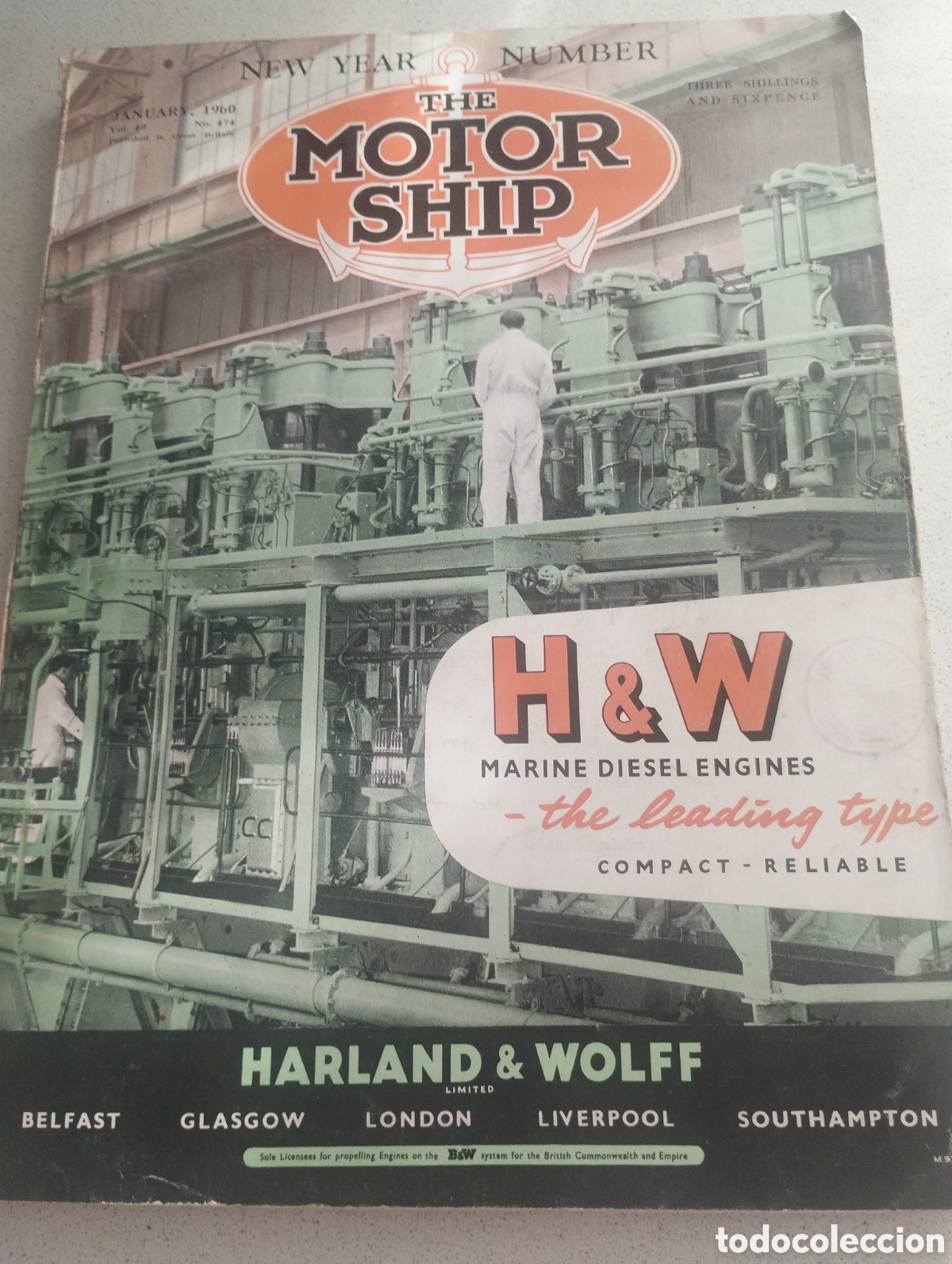 Catalogues publicitaires: The motor ship january 1960 Harland Wolff Great Britain