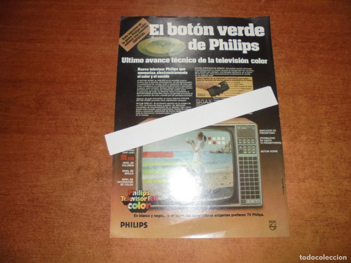 Catalogues publicitaires: PUBLICIDAD 1977: PHILLIPS TELEVISOR K-11 COLOR / BACARD&Iacute; A&Ntilde;EJO.
