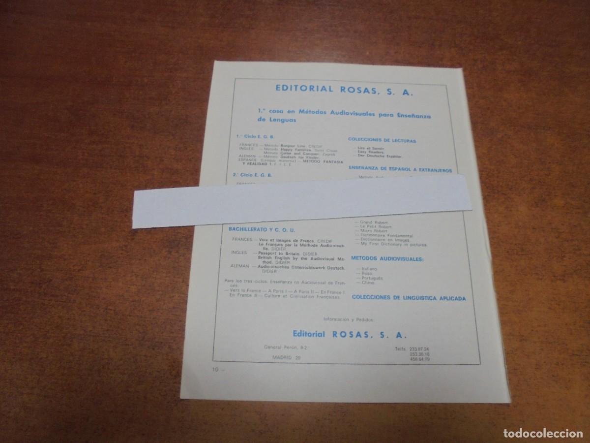 Cat&aacute;logos publicit&aacute;rios: PUBLICIDAD 1973: EDITORIAL ROSAS, M&Eacute;TODOS AUDIOVISUALES PARA ENSE&Ntilde;ANZAS DE LENGUA.