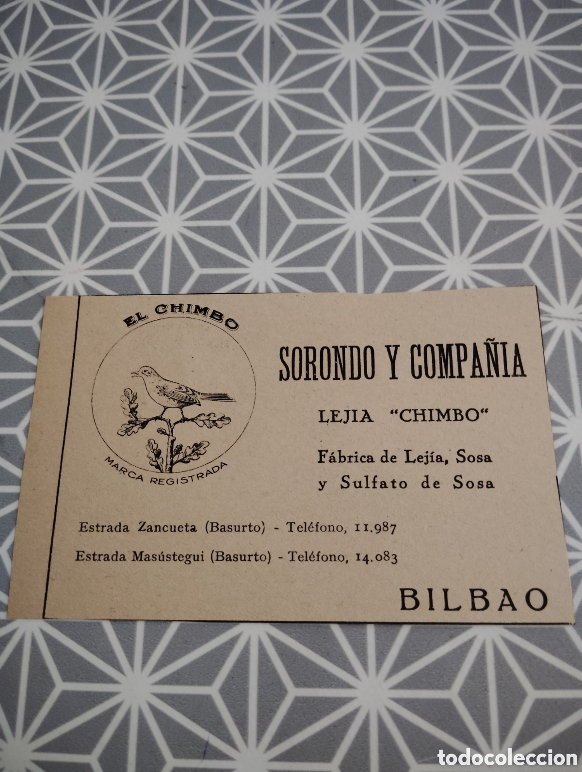 Cat&aacute;logos publicit&aacute;rios: LEJIA CHIMBO. SORONDO Y COMPA&Ntilde;IA. BILBAO. A&Ntilde;OS 40