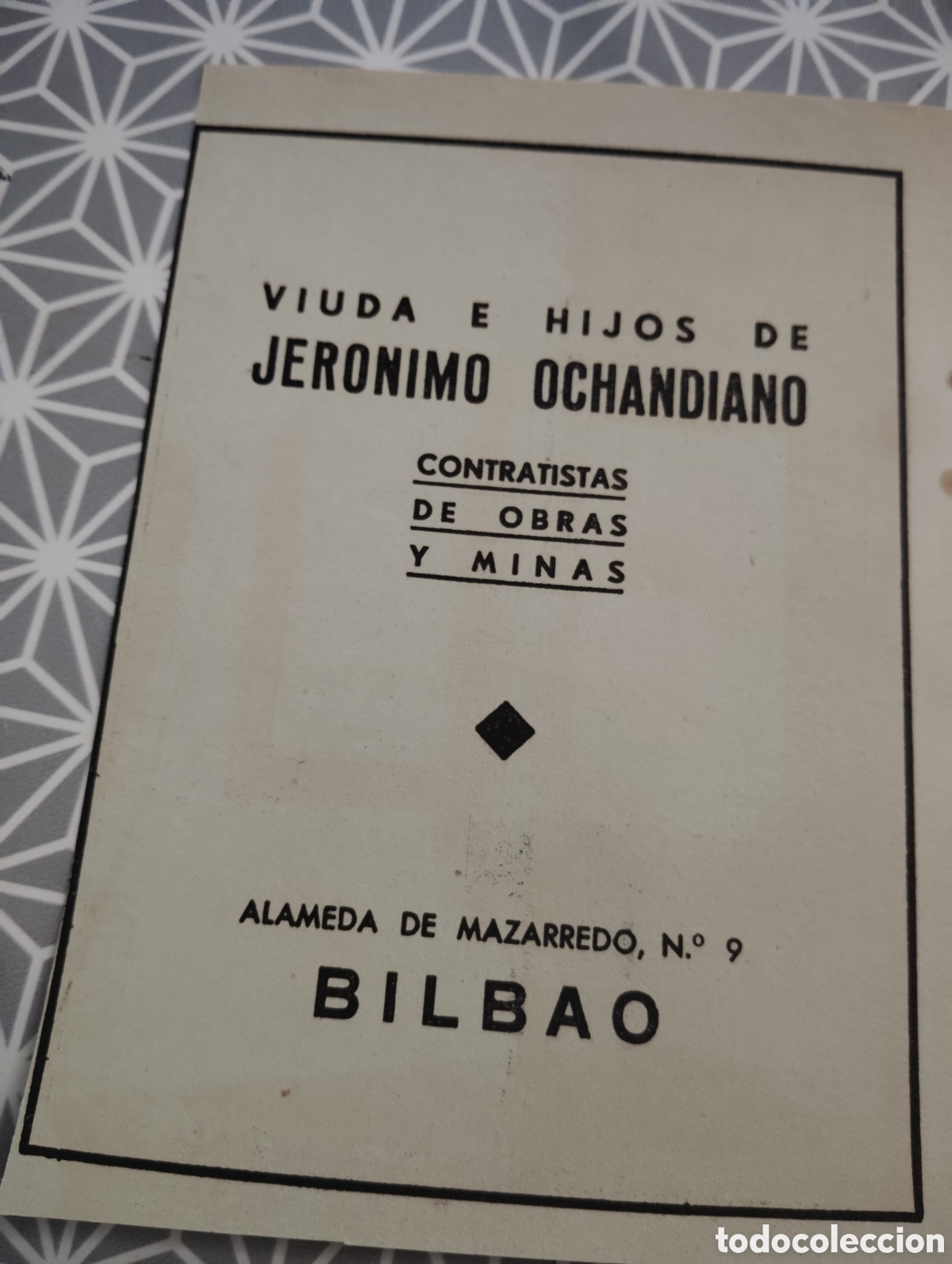 Cat&aacute;logos publicit&aacute;rios: VIUDA E HIJOS DE JERONIMO OCHANDIANO. BILBAO