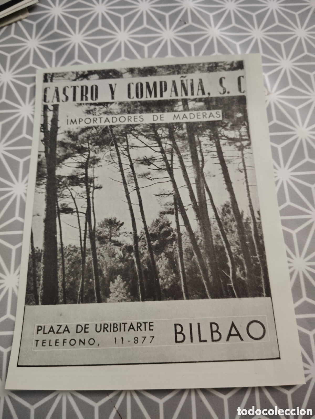 Cat&aacute;logos publicit&aacute;rios: CASTRO Y COMPA&Ntilde;IA S.C. IMPORTADORES DE MADERA. BILBAO. A&Ntilde;OS 40