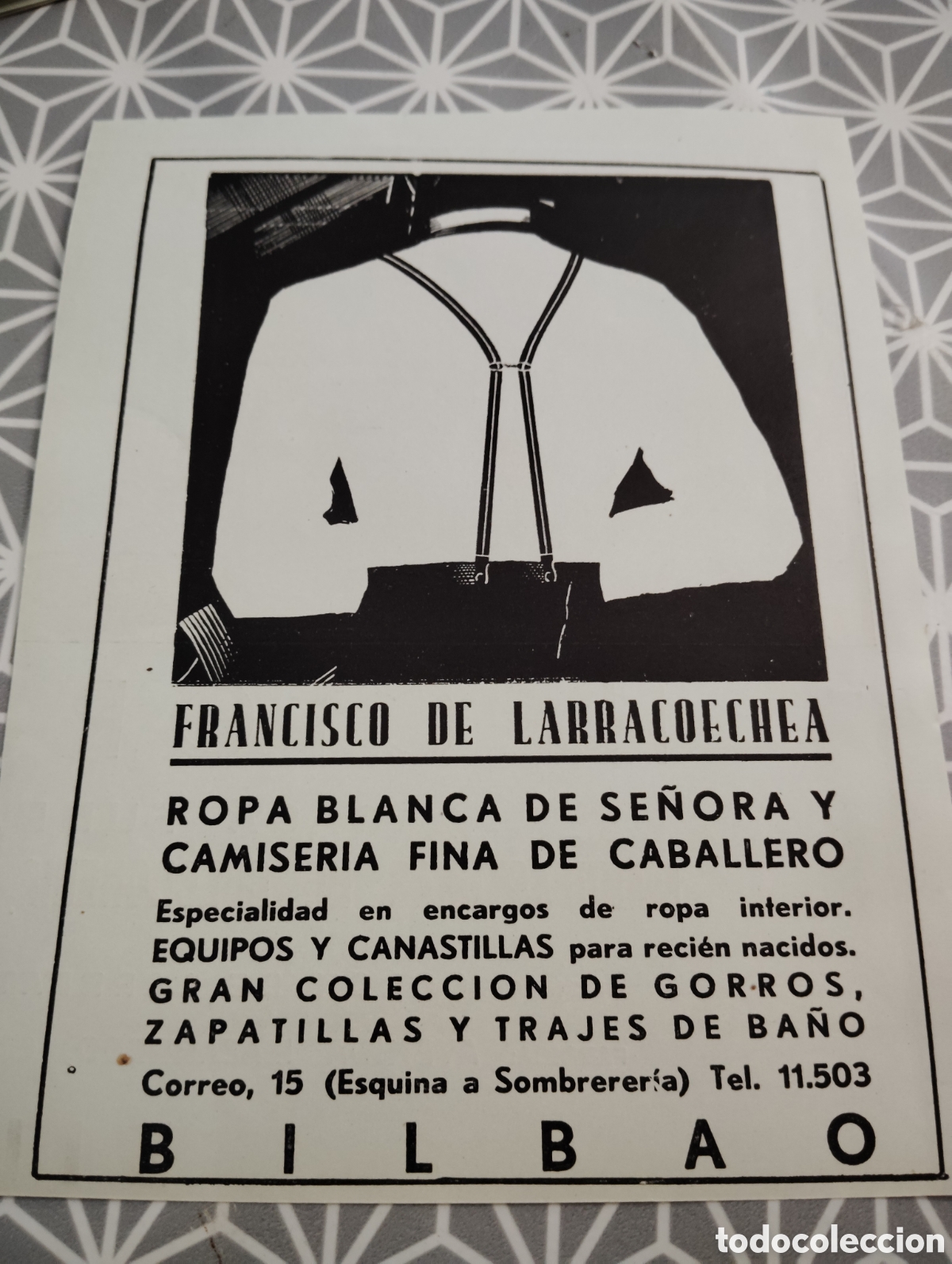 Cat&aacute;logos publicit&aacute;rios: FRANCISCO DE LARRACOECHEA. ROPA BLANCA. BILBAO. A&Ntilde;OS 40