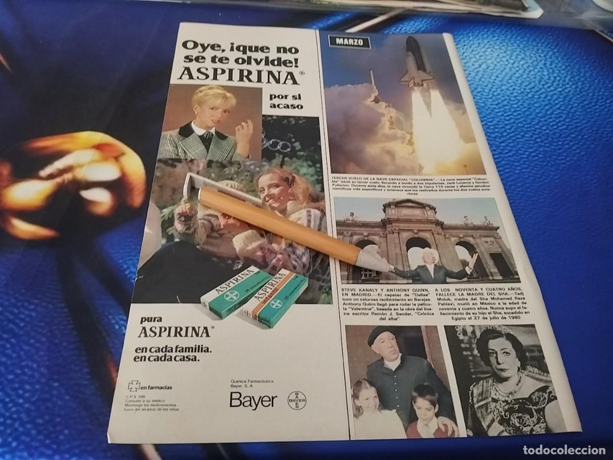 Cat&aacute;logos publicit&aacute;rios: ASPIRINA DE BAYER ANUNCIO PUBLICIDAD REVISTA 1982