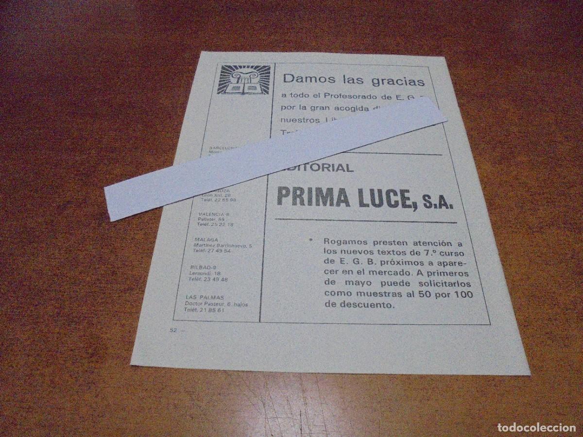 Cat&aacute;logos publicitarios: PUBLICIDAD 1973: EDITORIAL PRIMA LUCE. LIBROS E.G.B.