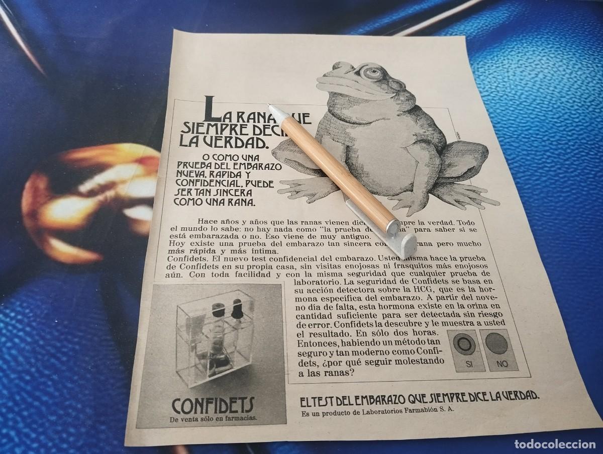 Cat&aacute;logos publicitarios: CONFIDETS TEST DE EMBARAZO ANUNCIO PUBLICIDAD REVISTA 1975