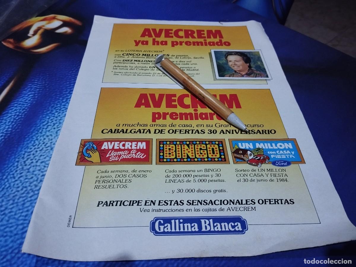 Cat&aacute;logos publicitarios: AVECREM GALLINA BLANCA ANUNCIO PUBLICIDAD REVISTA 1984