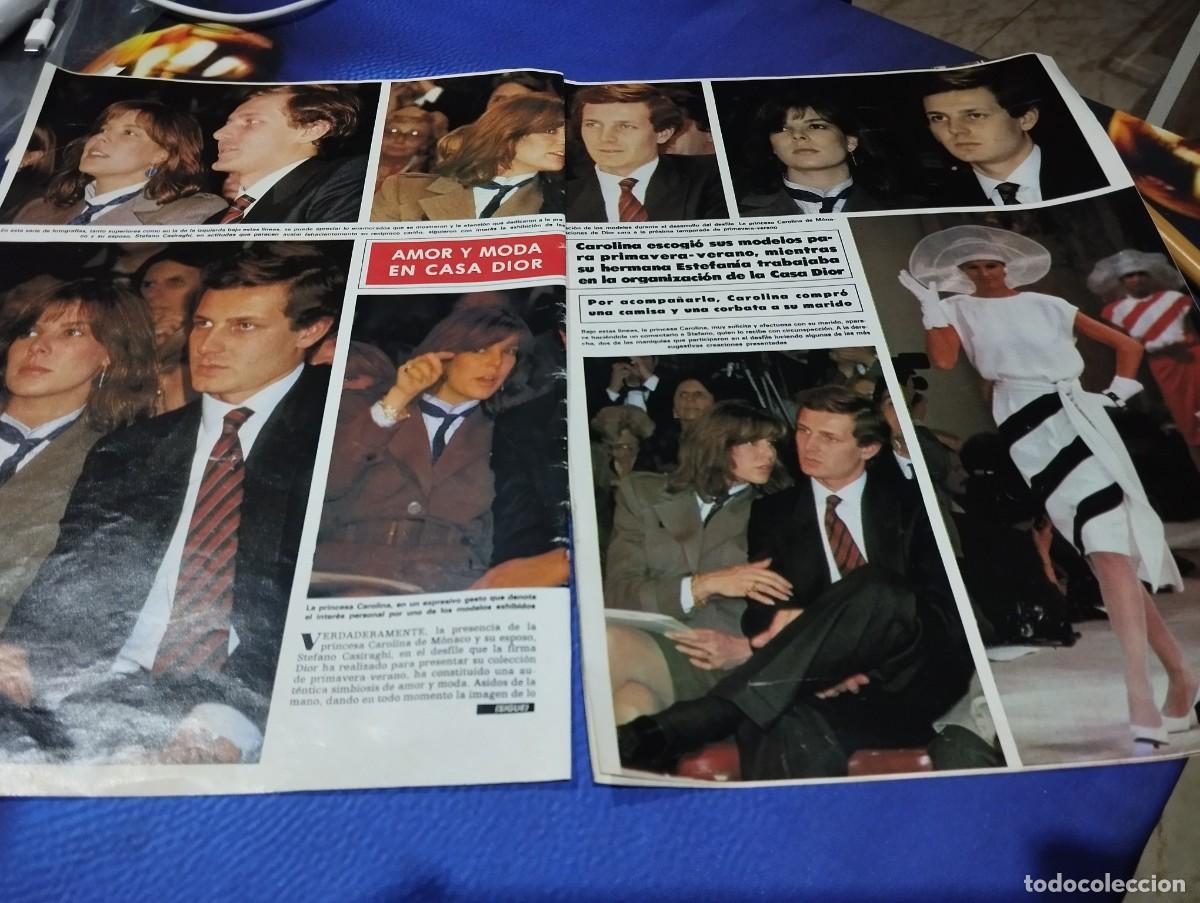 Cat&aacute;logos publicitarios: CAROLINA DE M&Oacute;NACO Y STEFANO CASIRAGHI RECORTE REVISTA 7 P&Aacute;GINAS 1984