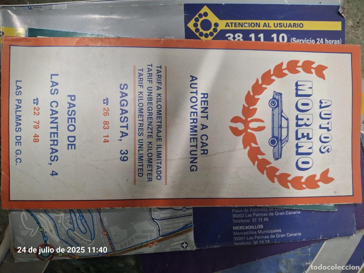 Advertising Catalogs: Antigua gu&iacute;a desplegable cat&aacute;logo Rent a Car Coches alquiler Autos Moreno Las Palmas