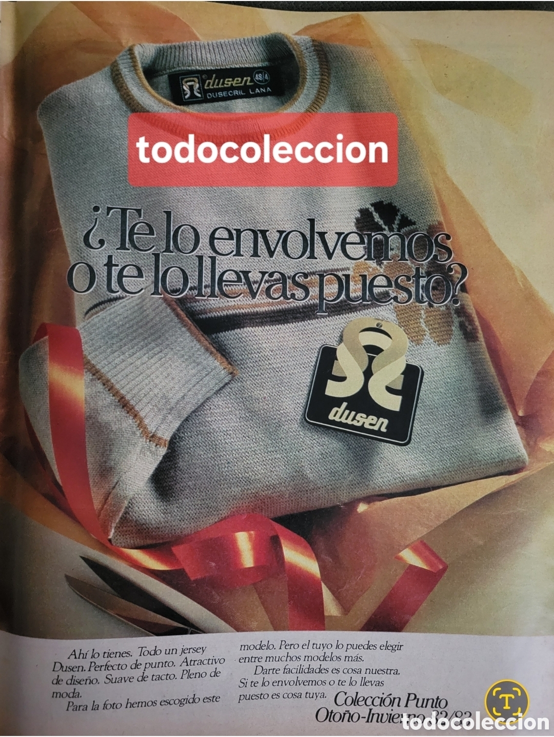 Cat&aacute;logos publicitarios: Punto DUSEN anuncio 1982 - Foto 1
