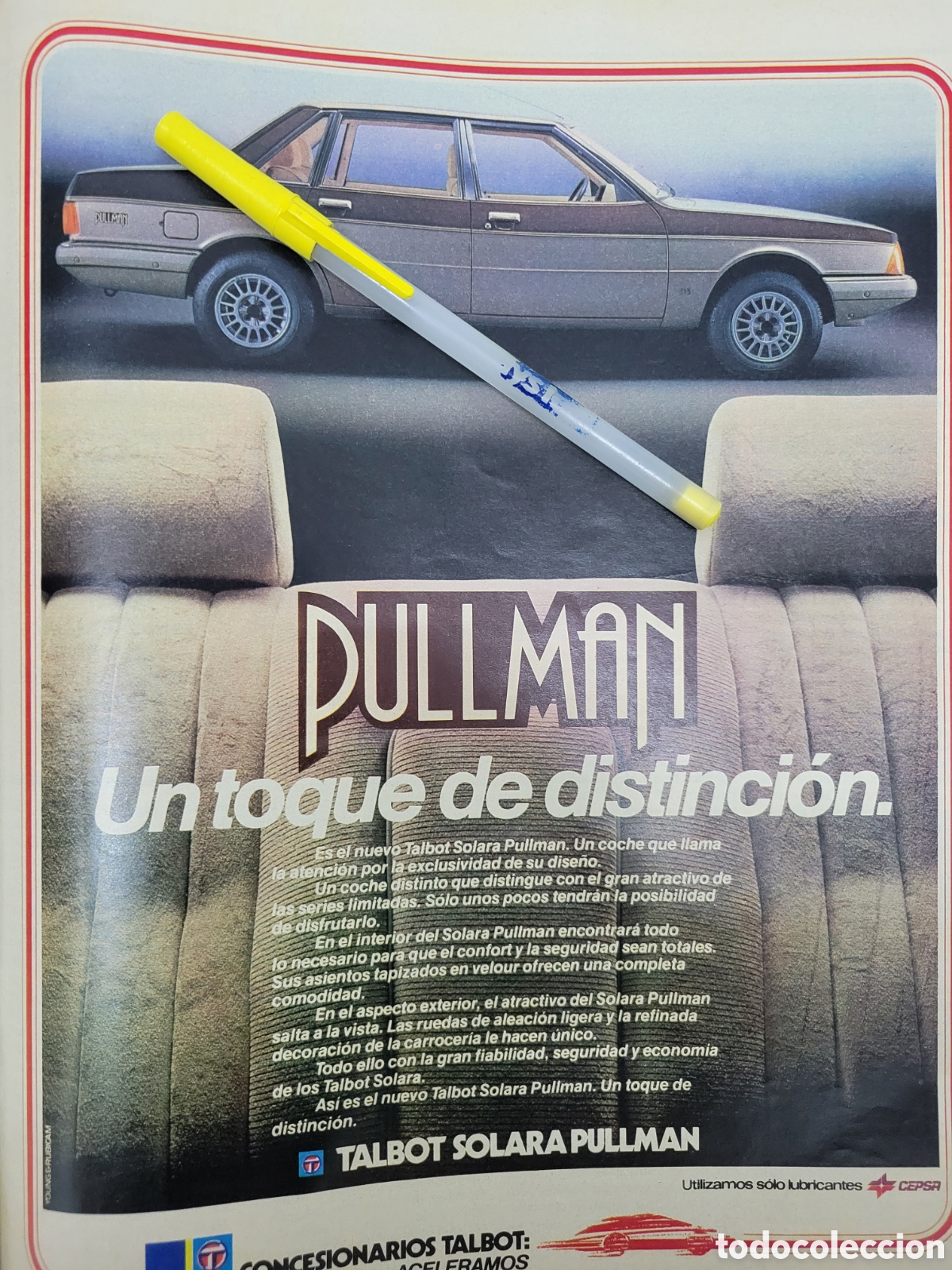 Cat&aacute;logos publicitarios: Anuncio Talbot Solara Pullman a&ntilde;os 80 - Foto 1