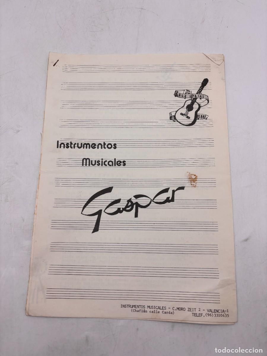 Werbekataloge: LISTA DE PRECIOS DE INSTRUMENTOS MUSICALES GASPAR. VALENCIA, 1977. VER FOTOS