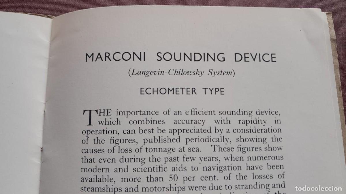 Cat&aacute;logos publicitarios: Marconi Sounding Device ( Langevin Chilowsky System) Echometer Type. Ec&oacute;metro - Foto 4