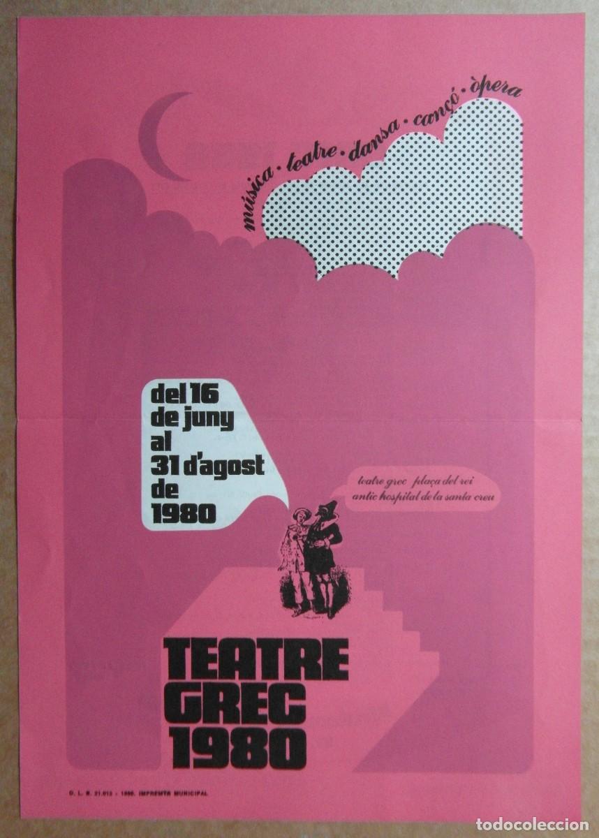 Cat&aacute;logos publicit&aacute;rios: Barcelona. *Programaci&oacute; Grec 1980* Teatre Grec 1980. Hoja 213x304 mm.